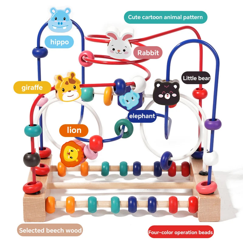 Baby Toddler Early Education Intelligence Building Blocks Beads Attention Span Toys for Boys And Girls Ages 1 to 3